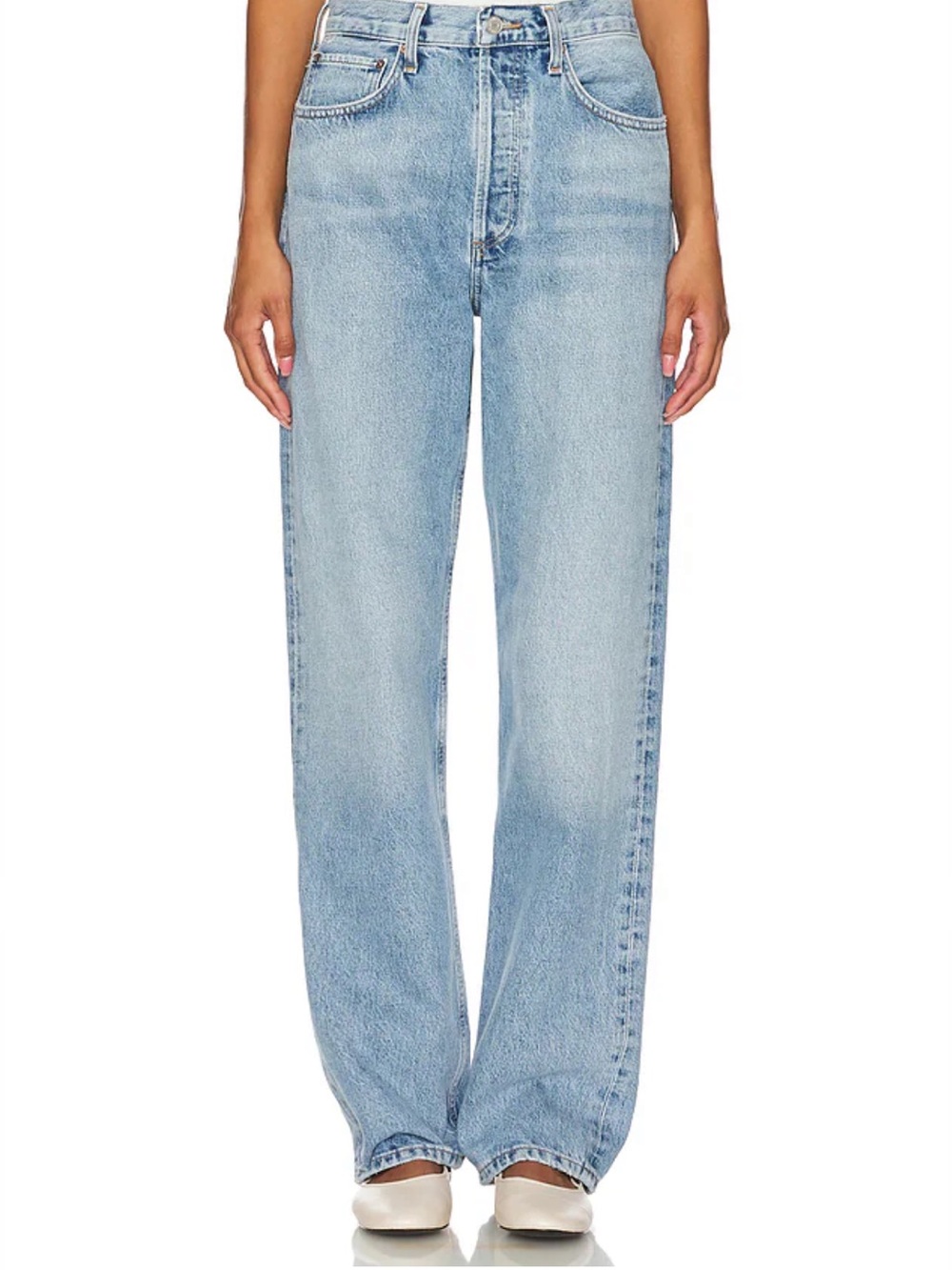 Agolde Light Blue Wide Leg Jeans - Women